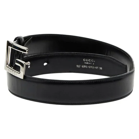 Gucci G Buckle Belt Size 65 and 26 Black Leather - Picture 2 of 8